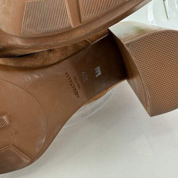 Aquatalia Iole Quilted Suede Lace-Up Booties Women 10.5 Brown Weatherproof Boots - Picture 14 of 16